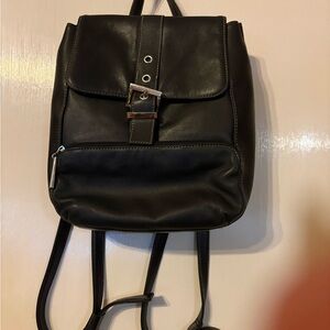 Black Leather 11x11 Women’s Backpack - Sleek Everyday Carry